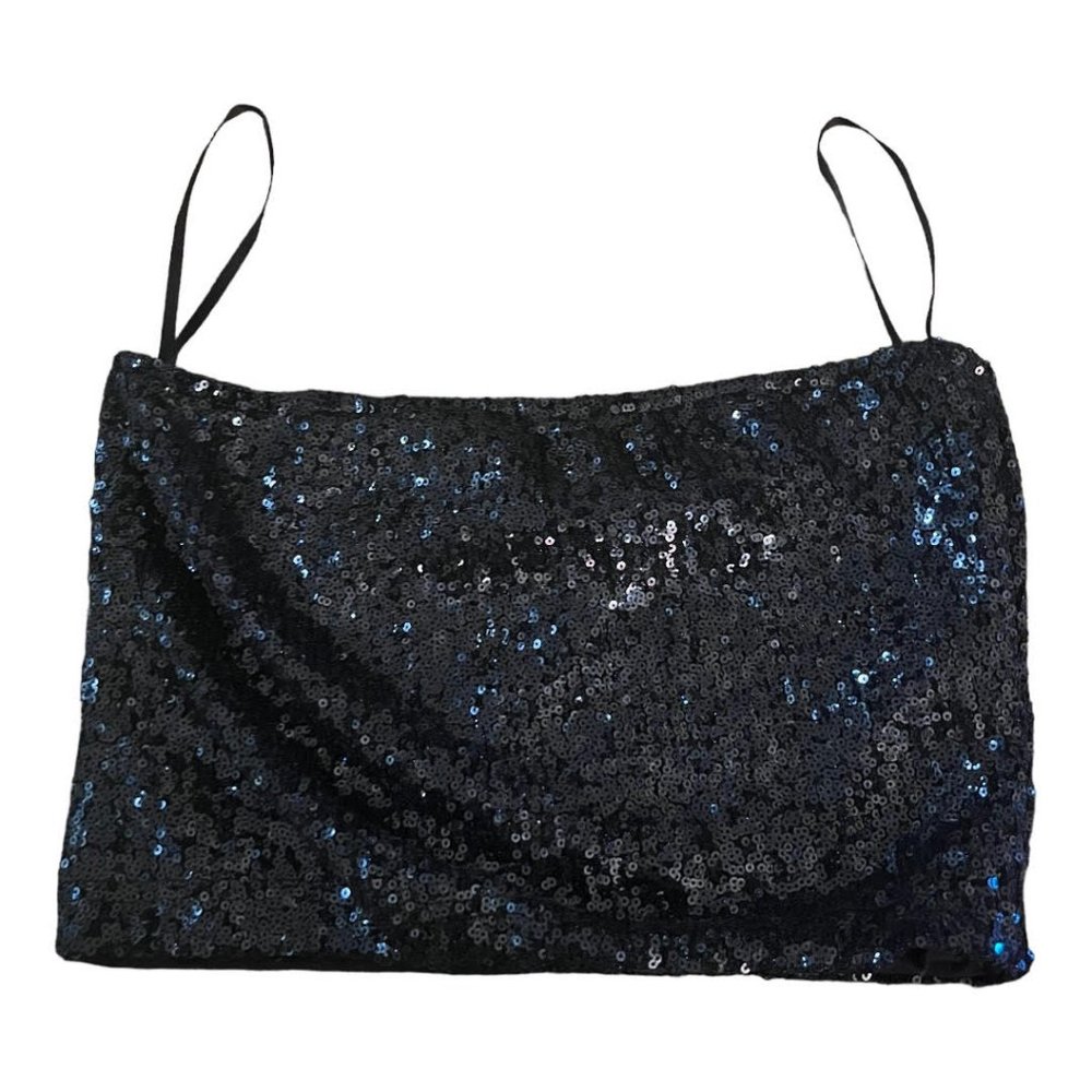 Forever 21 Medium Dark Blue Sparkly Crop Top